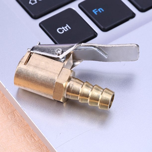 Cabeza De Junta Adaptadora Inflador de neumáticos de camión de coche de 8mm, conector de válvula de aire, mandril de aire con Clip (dorado)