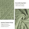 thumbnail image 3 of Sortora Green Throw Blanket, Throw Size Plush Fluffy Couch Blanket, Soft Lightweight Cozy Bed Blankets for All Seasons - 280GSM Double-Sided 3D Knit, Machine Washable, 50"x60", 3 of 7