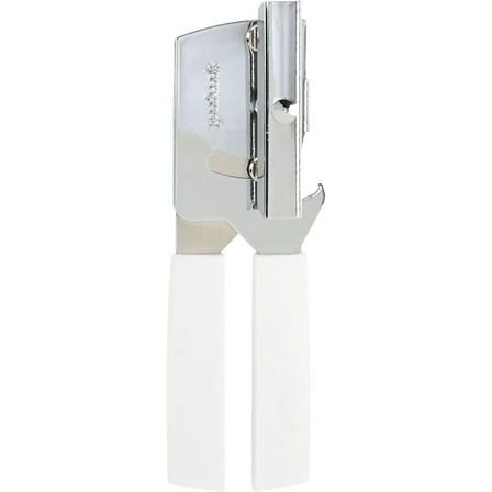 Stainless Steel Manual Compact Can Opener, Silver and White, GoodCook