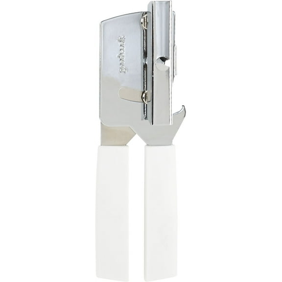 Stainless Steel Manual Compact Can Opener, Silver and White, GoodCook
