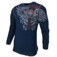 thumbnail image 6 of Xtreme Couture by AFFLICTION Men's T-Shirt RIVETER THERMAL Biker Wings MMA, 6 of 12