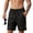 Black, variant on Men's Casual Athletic Shorts Quick-Drying Lightweight Suitable for Running,Gym and Fitness with Zippered Pockets Dark Blue L