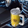 thumbnail image 7 of Sunflower Gift 40oz Tumbler with Handle and Straw, Large Capacity Travel Cup for Hot & Cold Drinks, Double Walled Vacuum Insulated Cup, Floral Lover Birthday Gifts for Mother's Day Women Girls, 7 of 7