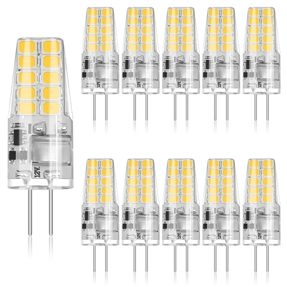 BUBO G4 LED Bulbs 10 Pack, 2W Equivalent to 30W, 12V AC/DC, 3000K Warm White, 250 Lumens, Bi-Pin Base, 360° Beam Angle, T3 Halogen Replacement for Landscape & Outdoor Lighting