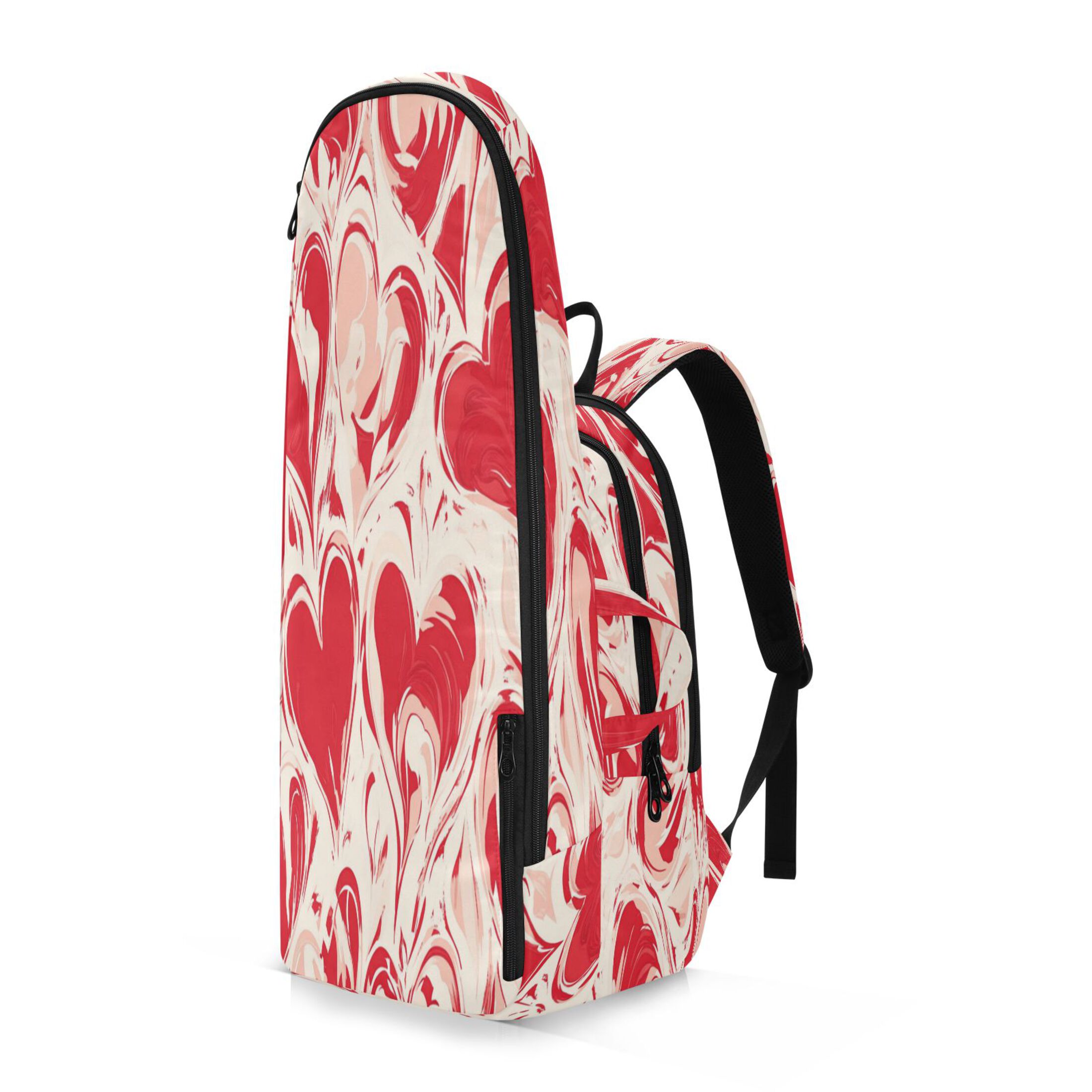 2 Racquet Holder Tennis Backpack Tennis Racket Covers Gym Bags Abstract Red Hearts