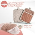 thumbnail image 7 of Casa Platino Oven Mitts and Pot Holders Set, Pack of 4, Heat Resistant Silicone Kitchen Mini Oven Mittens, Mini Oven Gloves and Hot Pads for Baking Grilling Barbecue Microwave - Canyon Rose, 7 of 7