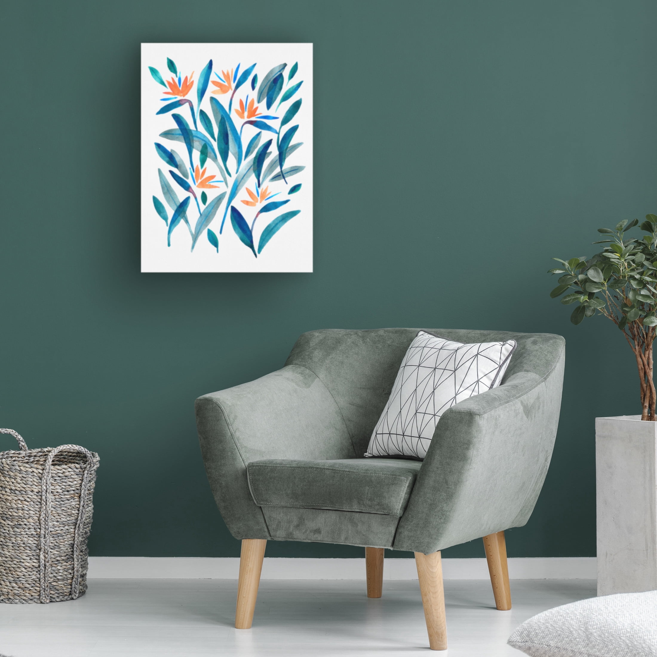 Canvas Wall Art - Cami Juncos 'Bird of Paradise Flower 2' Wall Art for Living Room, Bedroom, or Office Décor by Trademark Fine Art - 24 x 32 Inches