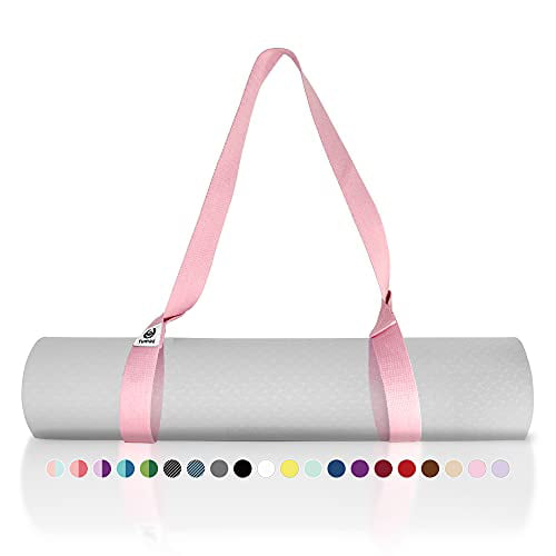 Tumaz Yoga Mat Strap with Extra Thick The Must-Have Multi-Purpose Strap/Carrier for Your Yoga Mat Durable and Comfy Delicate Texture MAT NOT Included 15+ Colors, 2 Sizes Options Exercise Mat
