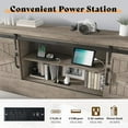 thumbnail image 5 of PLAUIN 44" H farmhouse Full Bed Frame, Rustic Wood Platform with Bookcase Headboard, Grey, 5 of 9