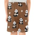 thumbnail image 3 of Panda Coffee Pattern Athletic Shorts Breathable with Comfort Fit Drawstring Casual Sweatshorts X-Large, 3 of 9