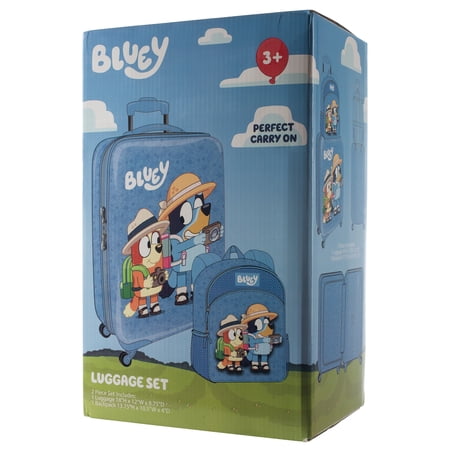 Bluey Kids Luggage  - 18 Luggage Suitcase With Wheels, 13.75