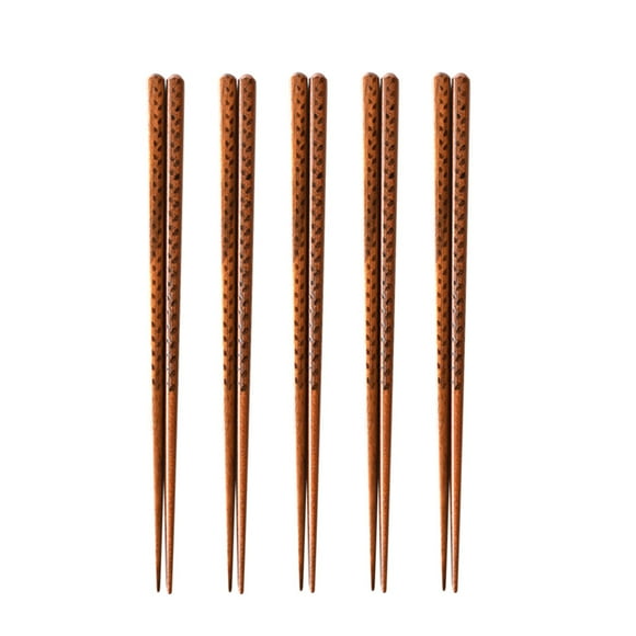 Juego de 10 palillos de madera con diseño de grano creativo para arroz, comida, vajilla de cocina, comedor, sushi