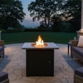 thumbnail image 6 of Sunnydaze 30" x 30" Square 40,000 BTU Propane Cast Stone Gas Fire Pit Table with Lava Rocks, 6 of 14