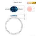 thumbnail image 5 of ANGARA Natural Oval 1.5 ct London Blue Topaz and Diamond Ring in 14K White Gold for Women (Size-8x6mm) | November Birthstone, Anniversary, Jewelry Gift for Women | Natural London Blue Topaz Ring, 5 of 10