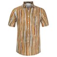 thumbnail image 5 of Lars Amadeus Men's Short Sleeve Button Down Stripes Color Block Printed Shirts, 5 of 6