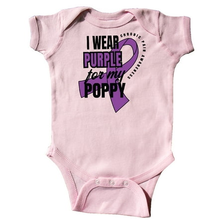 

Inktastic Chronic Pain I Wear Purple For My Poppy Gift Baby Boy or Baby Girl Bodysuit