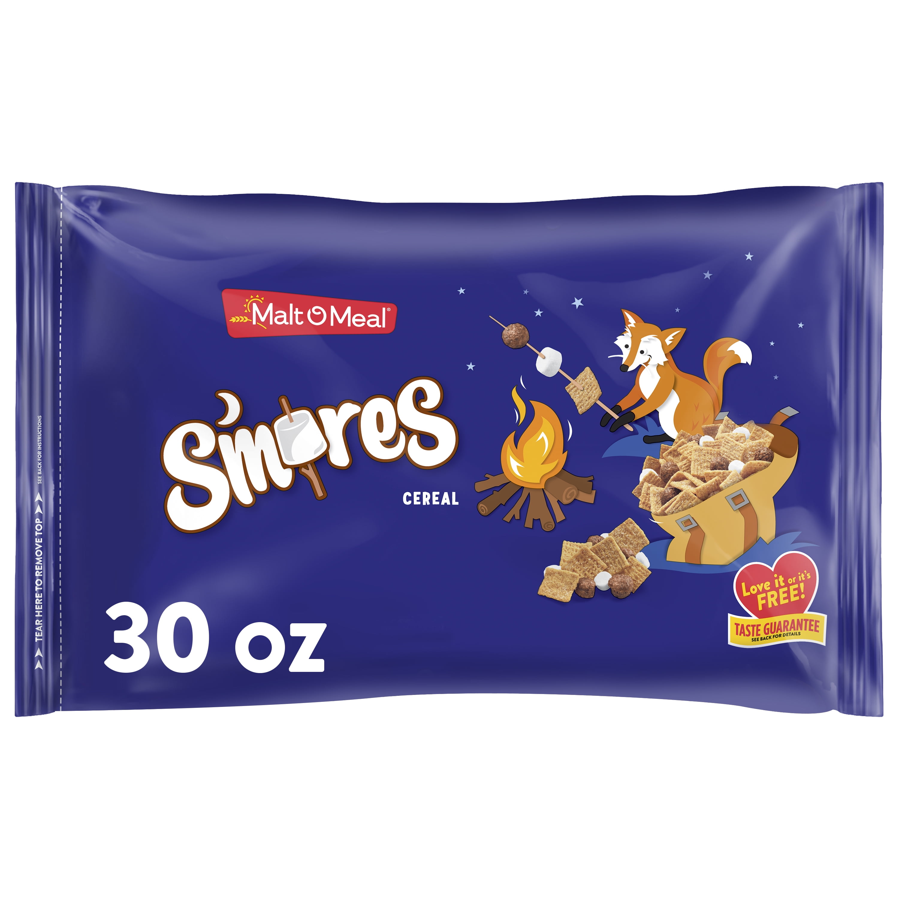 Malt-O-Meal S'mores Breakfast Cereal, Smores Cereal, 30 OZ Resealable Cereal Bag