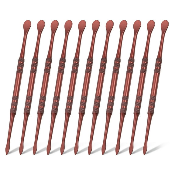 11pcs Wax Carving Tool 4.75" Double-Headed Stainless Steel Sculpture Tools Kit Modeling Engraving Sculpting Spoons for Clay Pottery Crafts Shaping, Rose Gold
