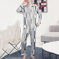 thumbnail image 2 of Mens Satin Pajama Set Long Sleeve Button Down Sleepwear Classic Loungewear Set with Long Pants, 2 of 9