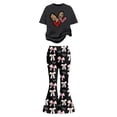 thumbnail image 3 of Tiijoy Girls Valentine's Day Outfits Bow Heart Print Short Sleeve Tee Pants Set, Sizes 9-10, 3 of 4
