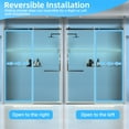thumbnail image 5 of Garvee 56-60" W x 75" H Sliding Shower Door, Frameless Glass Shower Door with 5/16" (8mm) Clear Tempered Glass, Explosion-Proof Film, Pull Handle, Stainless Steel Hardware, Matte Black, 5 of 7