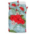 thumbnail image 3 of Hawaii Duvet Cover Set - Red Hibiscus Plumeria Palm, 3 of 3
