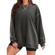 thumbnail image 1 of Sudaderas de Mujer de Larga, Cuello Redondo, Estilo Pullover, Ideales para Otoño e Invierno. con Cremallera Lateral, Perfectas para Salir. Gris Oscuro M, 1 of 10