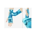 thumbnail image 3 of INSPIRE CHIC Women's Metallic Shiny Fingerless Short Gloves Shimmer Arm Warmers for Halloween Cosplay 1 Pair Cyan Blue One Size, 3 of 6