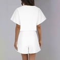 thumbnail image 3 of GERsome Women's 2 Piece Outfits Summer Lounge Sets Short Sleeve V Neck Tee Shirts and Shorts Tracksuit Loungewear M-XL (White,XL), 3 of 7