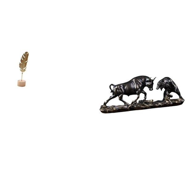 Escultura nórdica creativa de hoja de metal con forma de toro, figura abstracta con forma de hoja, obra de arte moderna, estatua de animal, adorno Fen