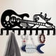thumbnail image 2 of Llavero de metal con diseño de notas de guitarra, 10 ganchos decorativos, color negro, organizador de pared, colgador de llaves para la cocina, correa para perro., 2 of 9