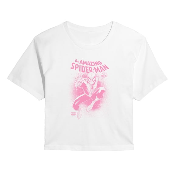 Spider-Man - Spidey Splatter - Juniors Cropped Graphic T-Shirt
