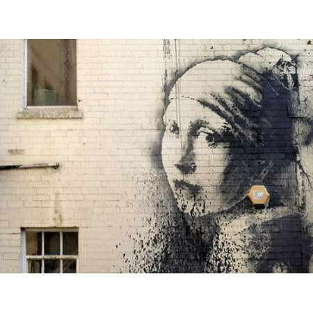 Bristol Place Collection Hanover Place Bristol (graffiti attributed to Banksy) Stretched Canvas - Anonymous (attributed to Banksy) (11 x 14) ()