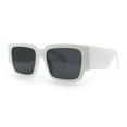 thumbnail image 6 of Womens Thick Temple Square Rectangle Sleek Plastic Clean Sunglasses White - Black, 6 of 8