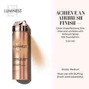 LUMINESS Silk Airbrush Spray Foundation - Full Coverage Foundation - Formula Hydrates & Moisturizes with Hyaluronic Acid, Aloe Vera & Hydrolyzed Silk (Shade - Medium)