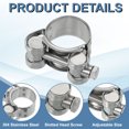thumbnail image 3 of Uxcell T-Bolt Hose Clamp, Intercooler Pipe Tube Clamps, Stainless Steel Radiator Hose Clamp 23-25mm, 3 of 6