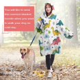 thumbnail image 4 of Wearable Oversized Blanket,White Dinosaurs Clouds Leaves Pattern Wearable Blanket Hoodie for Adults,Cozy Hooded Blankets with Super Pockets,Super Warm Fuzzy Pullover for Women & Men, 4 of 6