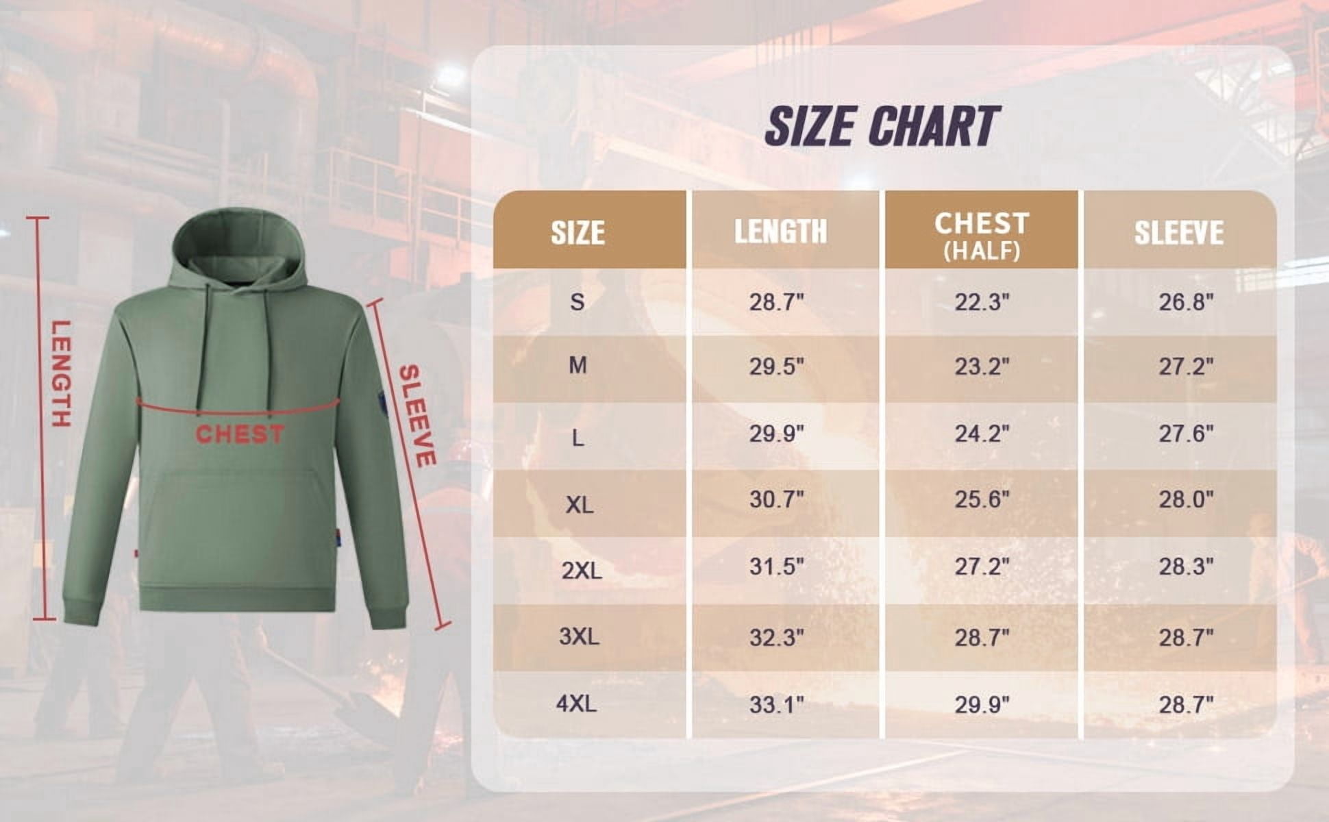 UNIFU FR Hooded Pullover Shirts Flame Resistant 12OZ Heavyweight Men’s 100% C Long Sleeve Welding Sweatshirt NFPA2112/CAT2