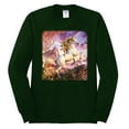 thumbnail image 2 of Unicorn Fanstasy Rainbow Castle Male Long Sleeve Shirt, Forest Green, X-Large, 2 of 3