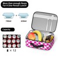 thumbnail image 5 of Pink and White Wavy Checkered Pattern Insulated Lunch Bag Teens,Bento School Lunch Bag for Teens for Work,Picnic or Travel 10.6x7.7x4.3 Inches,12 Can Capacity, 5 of 6