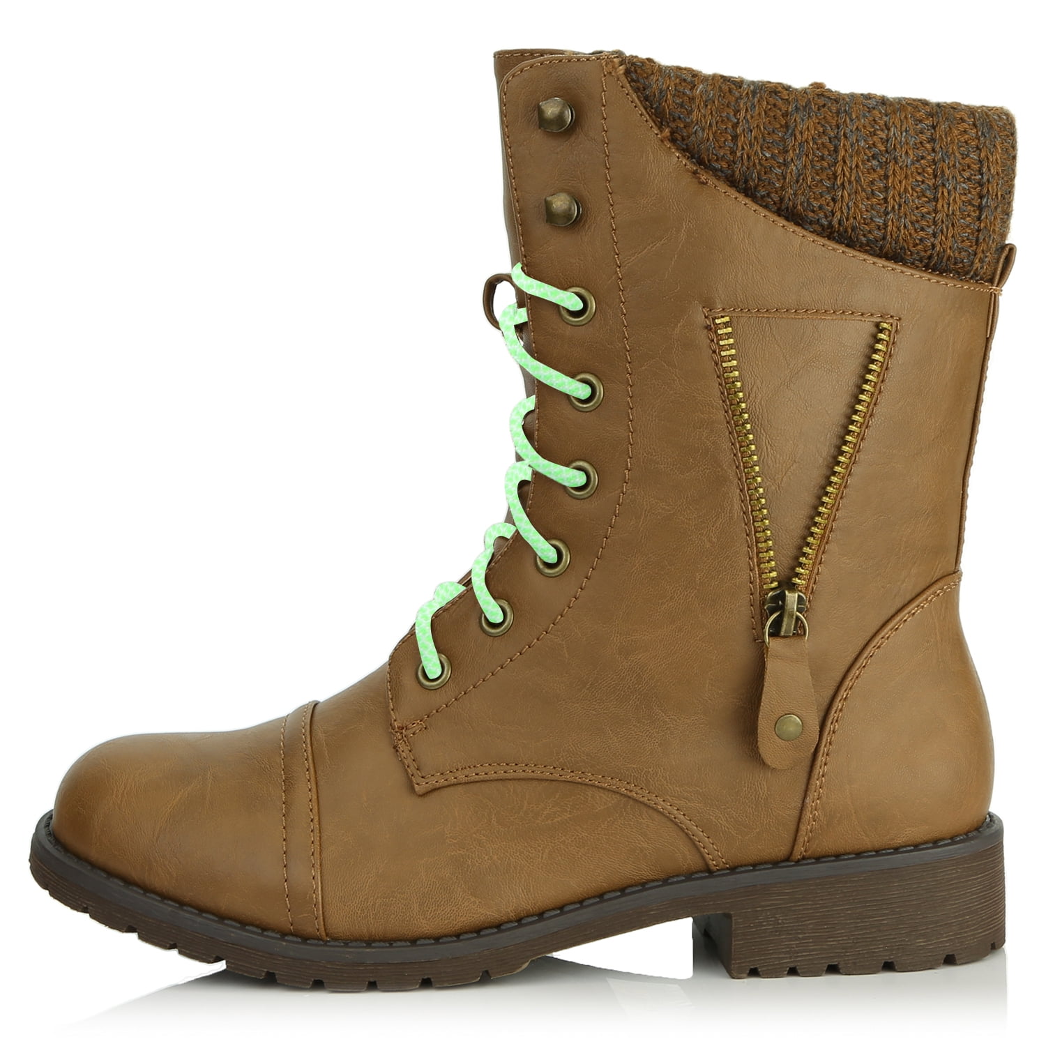 low heel womens combat boots