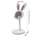 thumbnail image 3 of Soporte ajustable para teléfono Bunny – Elevador telescópico, diseño de conejo de Pascua, plástico, blanco azul rosa, base estable para tableta móvil, 3 of 6