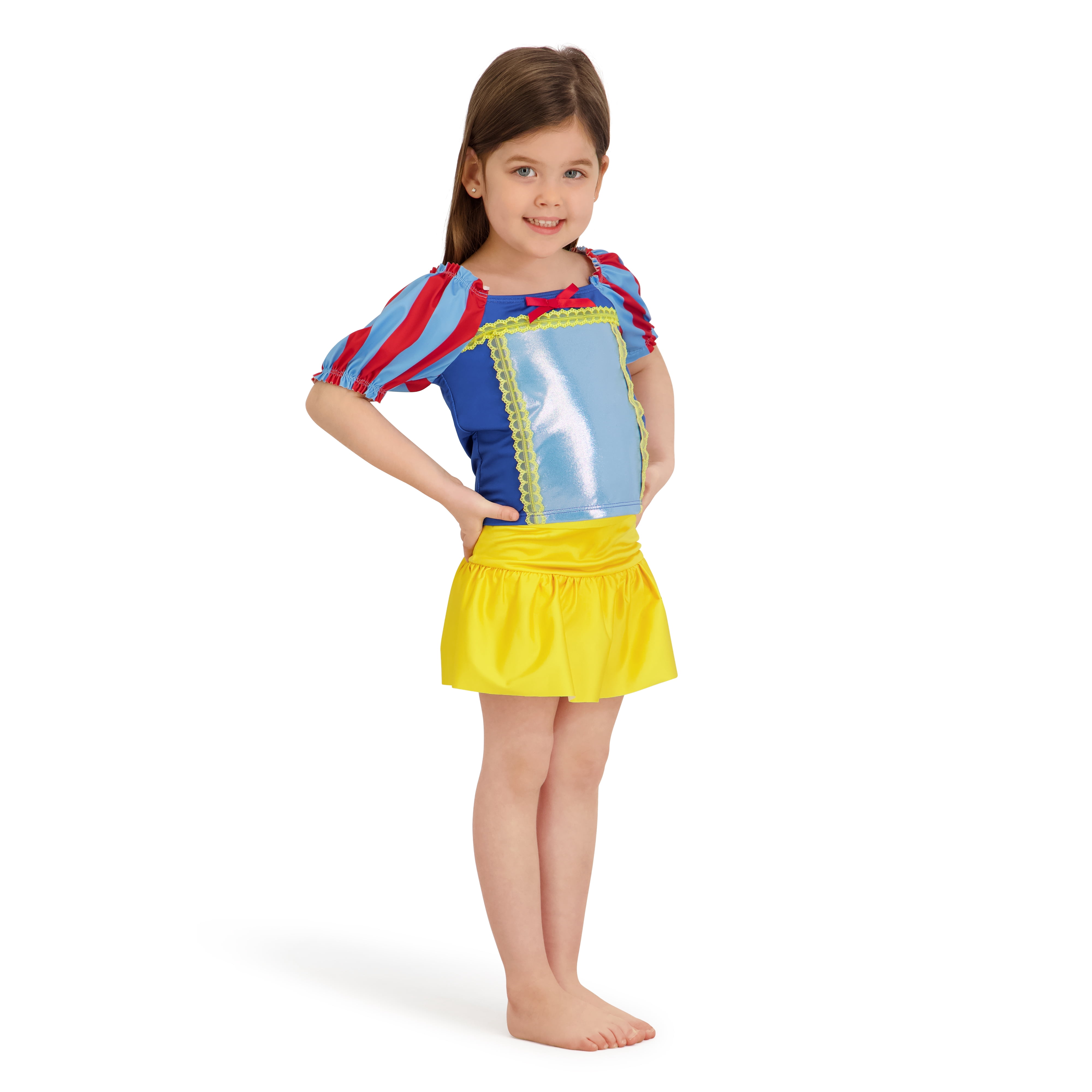 Character Toddler Girl Puff- Sleeve Tankini and Skirt Swimsuit, Sizes 12M- 5T