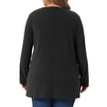 thumbnail image 4 of DARING DIVA Women's Plus Crew Neck High Low Hem Blouse 1X Black, 4 of 6