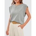 thumbnail image 3 of Cap Sleeve Tops for Women Summer Top Basic Tee Shirts Casual Tank Loose Fit 2024 Fashion, 3 of 6