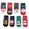 thumbnail image 1 of 8 pares de calcetines cortos de calcetines navideños cálidos y bajos del equipo, 1 of 9