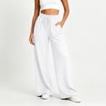 thumbnail image 2 of Pants for Women,Jeans for Women High Waisted Wide Leg Womens Jeans with Pockets Elastic Waist Strechy Drawstring Pull On Denim-Like Pants, 2 of 9