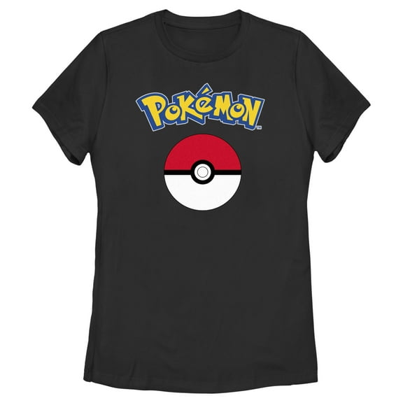 Women's Pokemon Classic Logo Graphic Tee Black Small