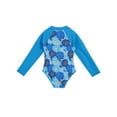 thumbnail image 4 of inlzdz Kids Girls One Piece Swimsuits Long Sleeve Rash Guard Swimwear Bathing Suit Blue Flower 6, 4 of 7