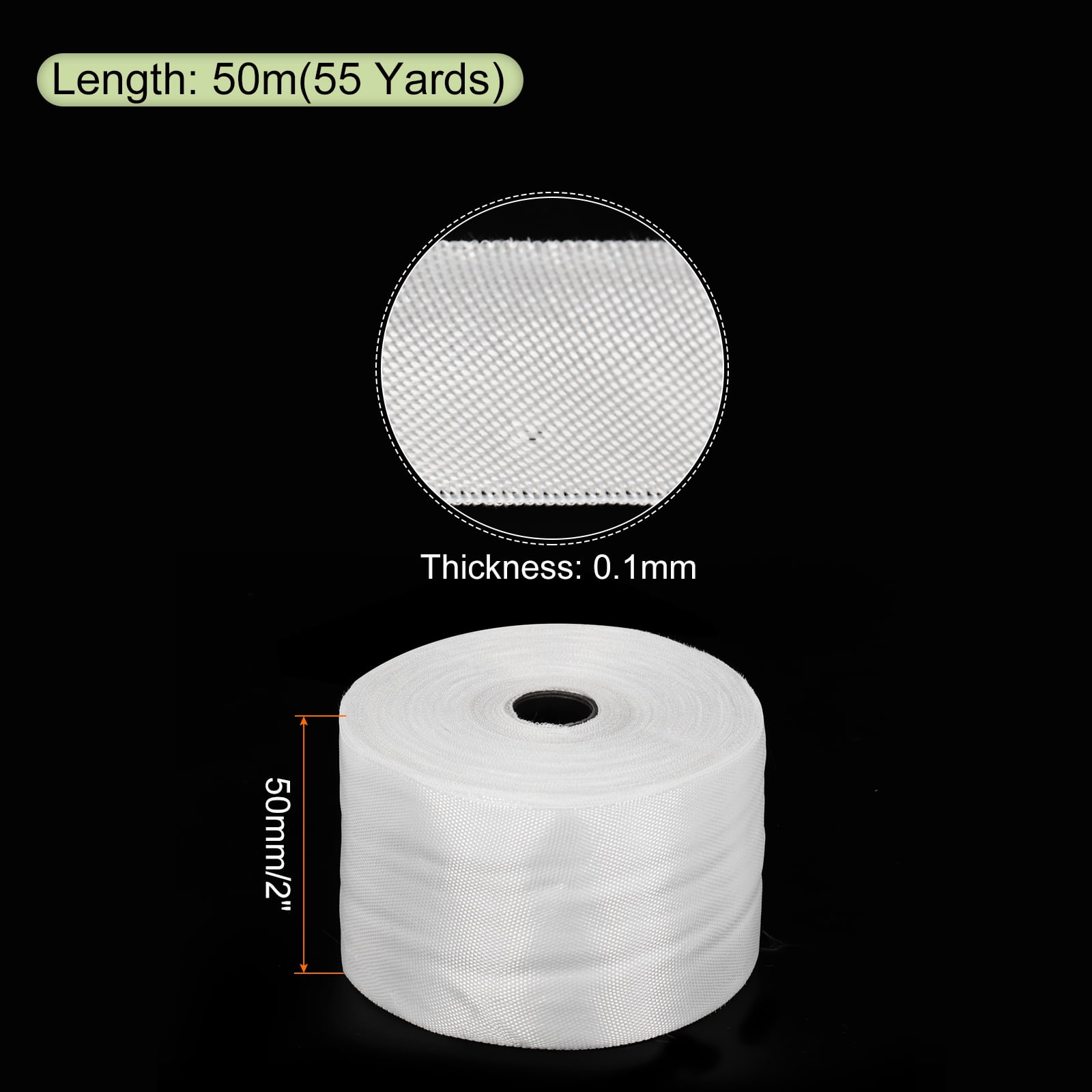 Fiberglass Cloth Tape Fiberglass Mesh Glass Fiber Mesh Fabrics Insulation Tape 50m(55 Yard)x50mmx0.1mm